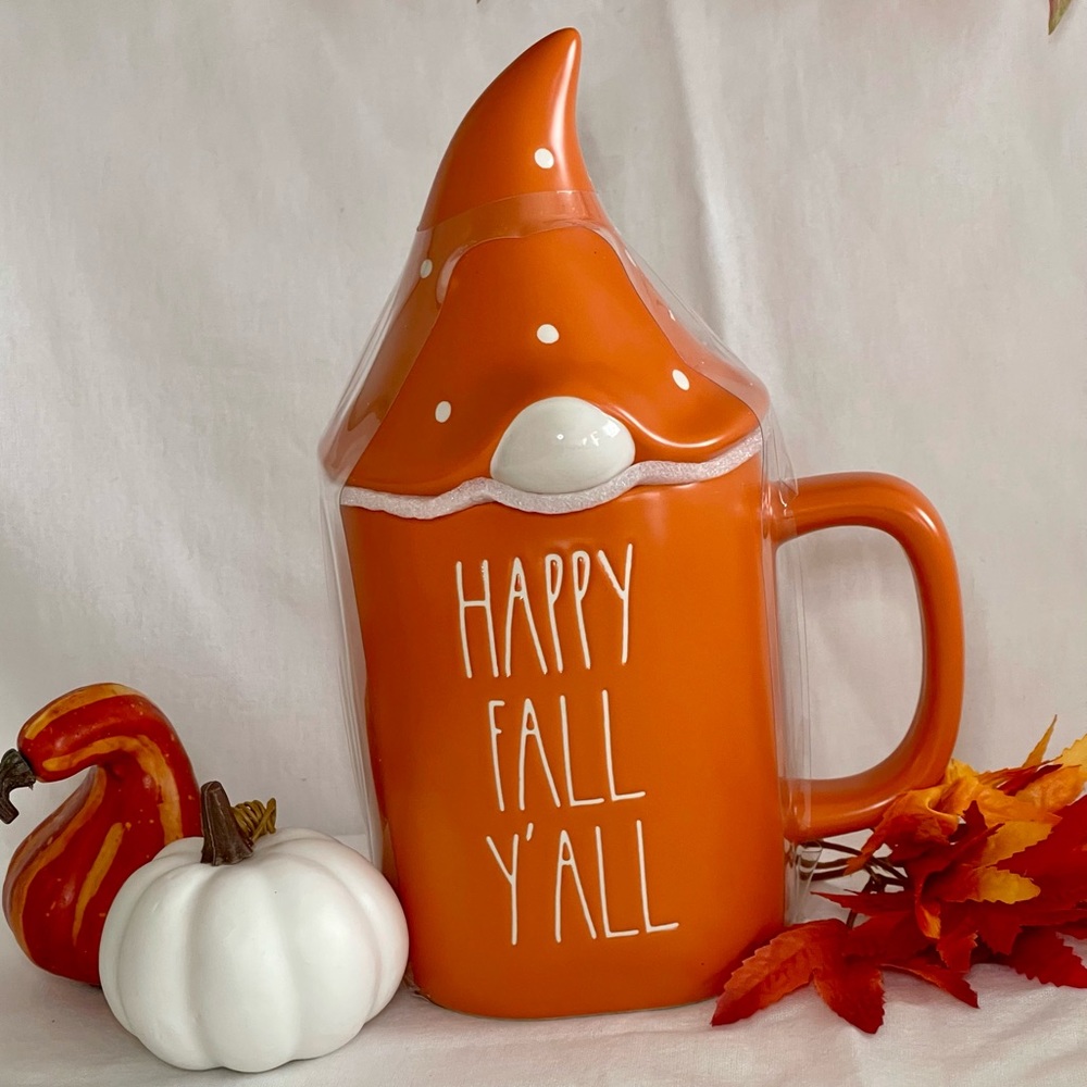 Rae Dunn “Happy Fall Y’all” Large Gnome Mug w/Lid New